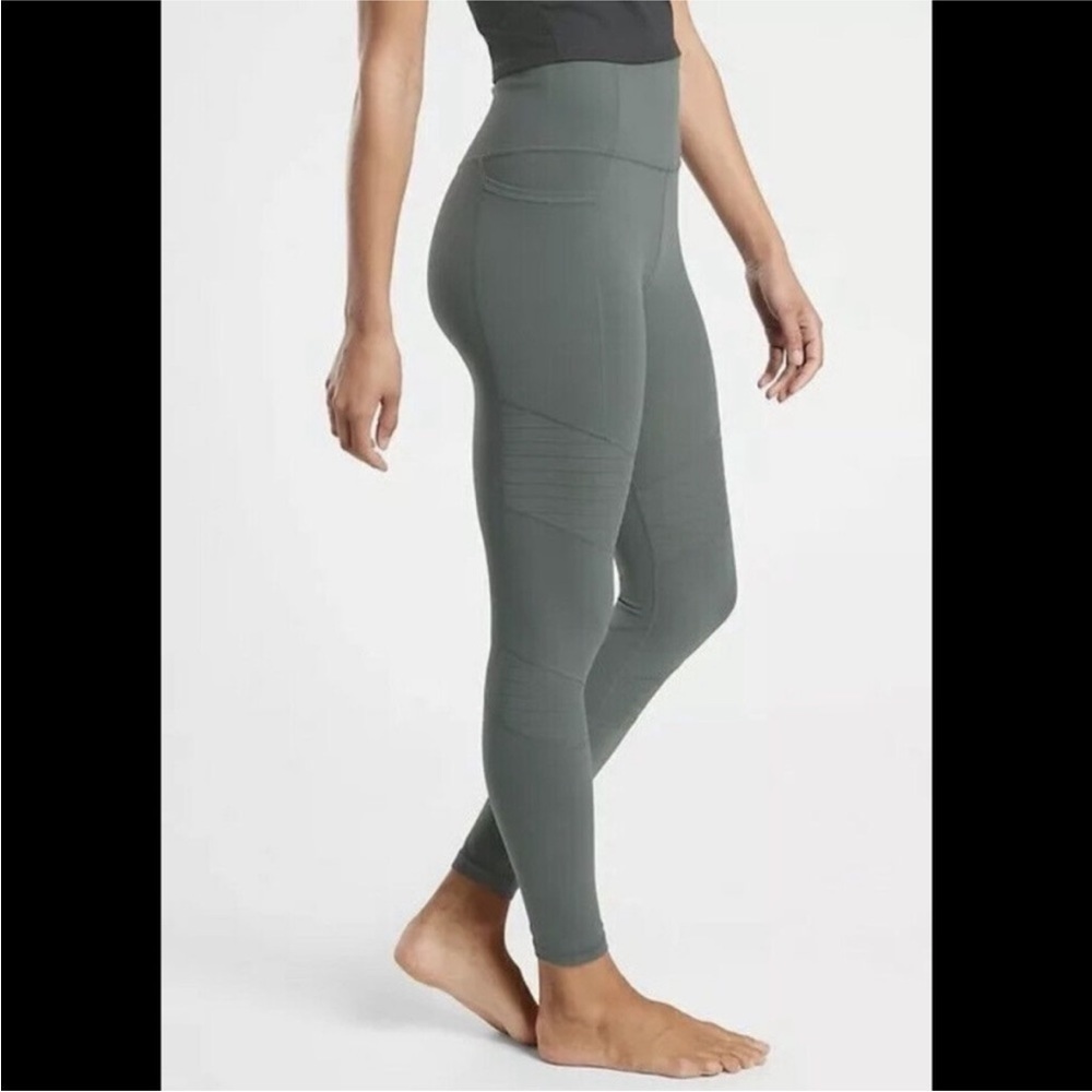 Athleta inclination moto tight legging Bali green petite small SP